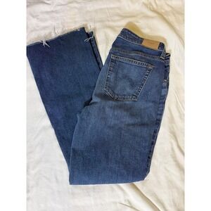 Edwin Lark Bootcut Jeans Cresthill Wash Raw Hem Made in USA Classic Fall Boho